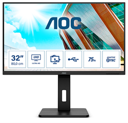 AOC U32P2CA 31.5"W VA LED 3840x2160 50 000 000:1 4ms 350cd DP 2xHDMI USB-C (65W) pivot repro 